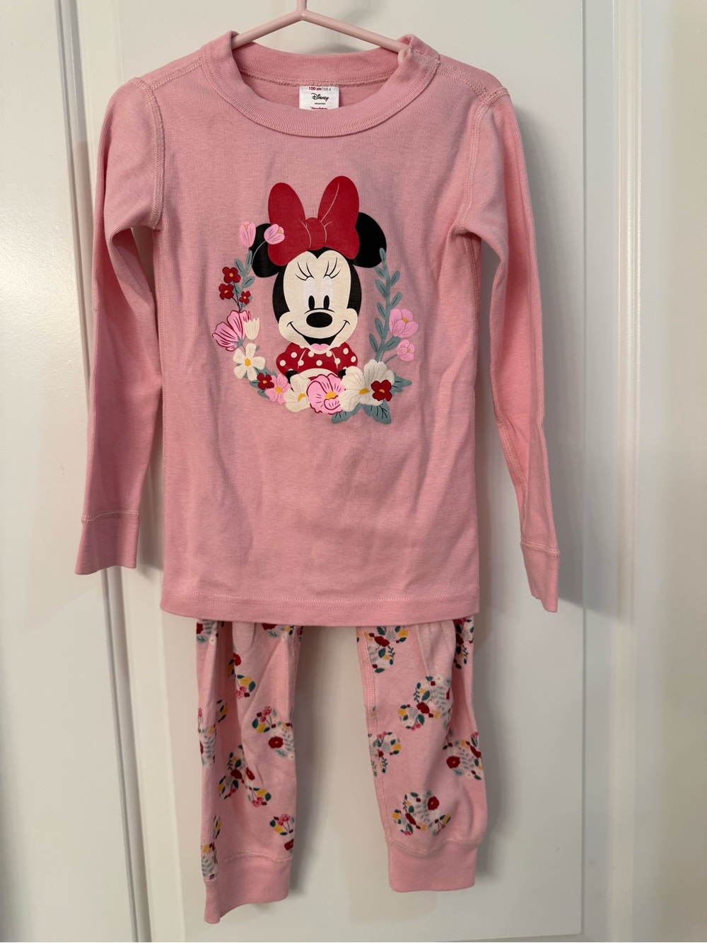 Hanna Andersson Pink Minnie Mouse Floral Pajama Set